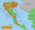 De kaart van Corfu