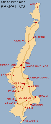 De kaart van Karpathos - De Plattegrond van Karpathos - De landkaart van Karpathos