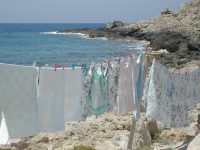Lekker de was te drogen hangen op Karpathos