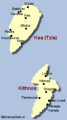 Kaart van Kithnos - Map of Kithnos