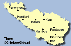 Kaart van Tinos - Map of Tinos