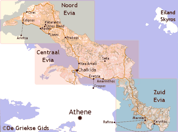 De kaart van Evia - The map of Evia
