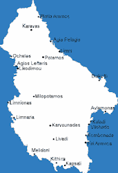 Kythira kaart - Map of Kythira