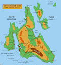 De landkaart van Kefalonia - Kaart Kefalonia - Map of Cephalonia
