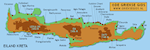 De landkaart / plattegrond van Kreta - The map of Crete
