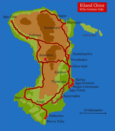 De kaart landkaart van Chios