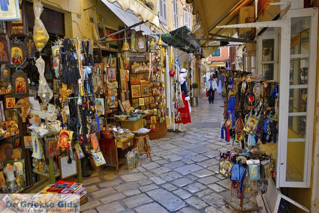 Winkels in Corfu Griekenland