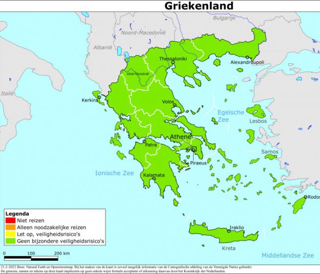 Griekenland op groen