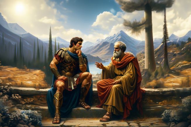 Alexander de Grote met Aristoteles
