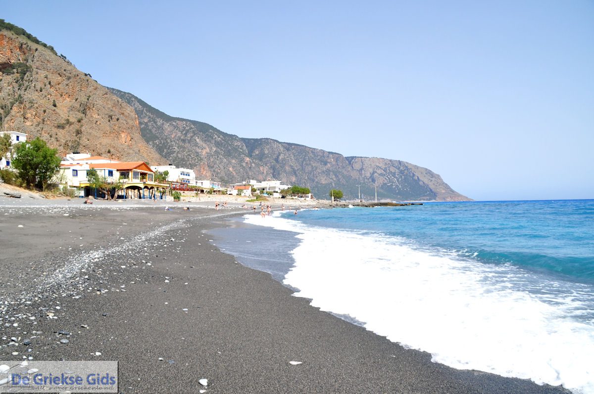 Het zand- kiezelstrand van Agia Roumeli foto 3 | Chania Kreta | Griekenland