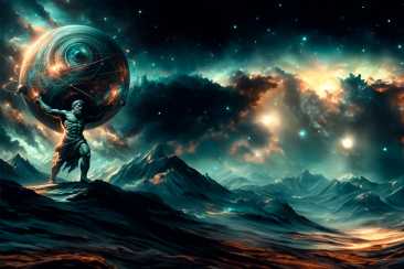 Atlas met hemelgewelf op schouders