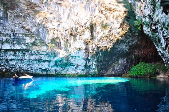 Het meer van Melissani op Kefalonia