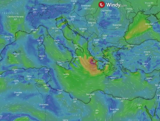 Medicane storm Ionos