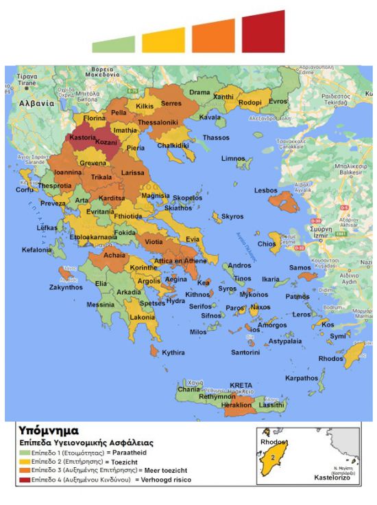 erectie De volgende proza Kaart actuele covid-19 situatie in alle regio's van Griekenland
