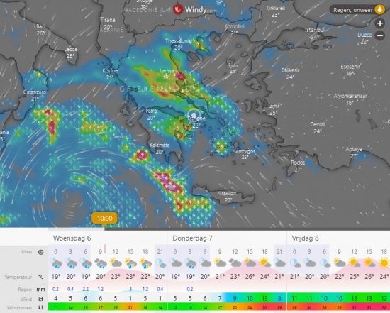Griekenland geteisterd door extreme regenval en overstromingen