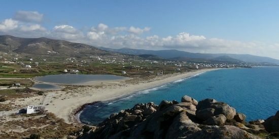 Zicht vanaf Mikri Vigla op Limanaki