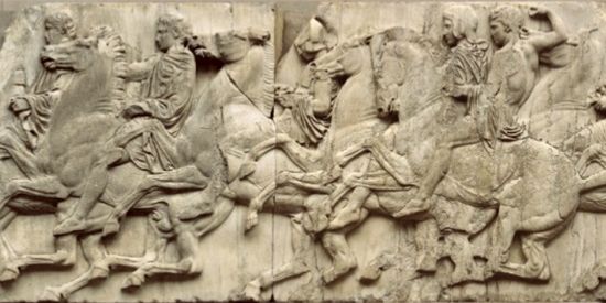 Delen van de noordelijke frieze van het Parthenon