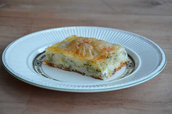 Prasopita - hartige taart met prei en feta