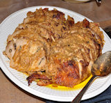 Griekse kerstspecialiteit: varkensvlees met knoflook