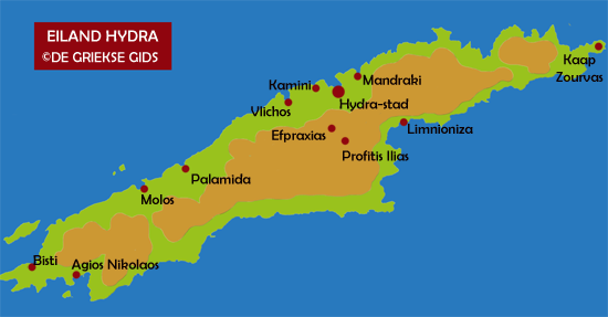 Kaart van Hydra