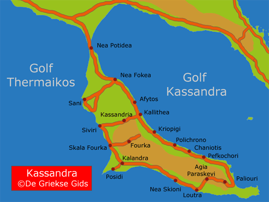 Халкидики кассандра карта