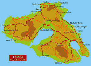 De interactieve kaart van Lesbos