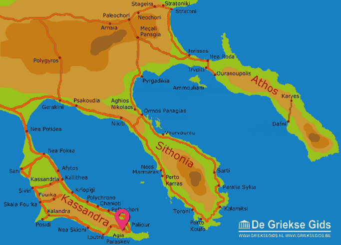 Waar ligt Agia Paraskevi Waar ligt Chalkidiki