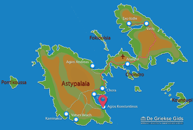 Waar ligt Agios Konstantinos Waar ligt Astypalaia