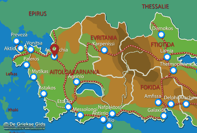 Waar ligt Amfilochia Waar ligt Etoloakarnania