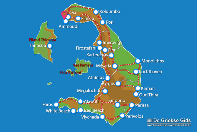 Waar ligt Ammoudi Waar ligt Santorini