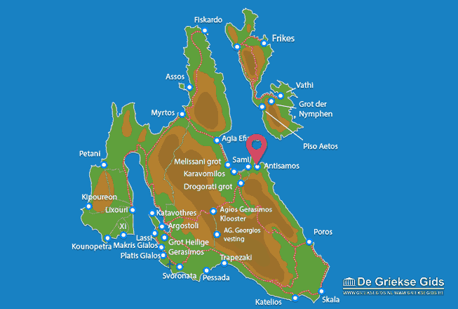 Waar ligt Antisamos Waar ligt Kefalonia
