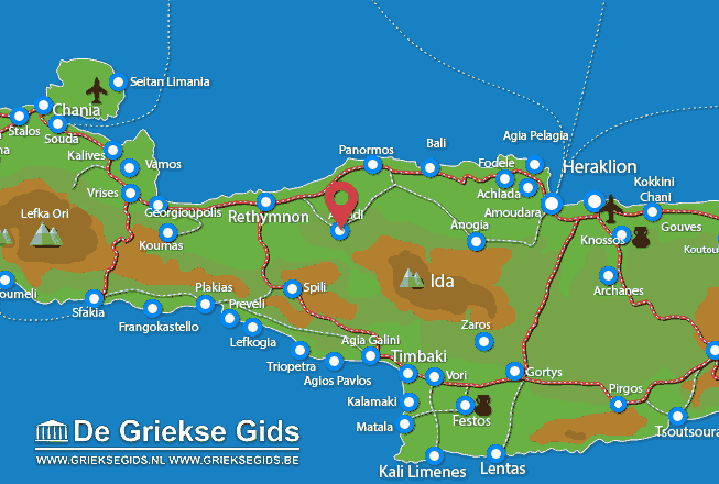 Waar ligt Rethymnon Kreta