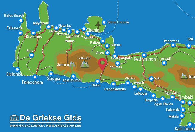 Waar ligt Askifou Waar ligt Chania Kreta