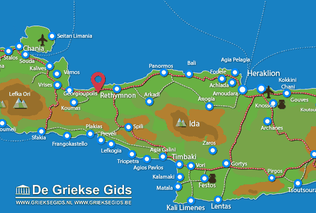 Waar ligt Atsipopoulo Waar ligt Rethymnon Kreta
