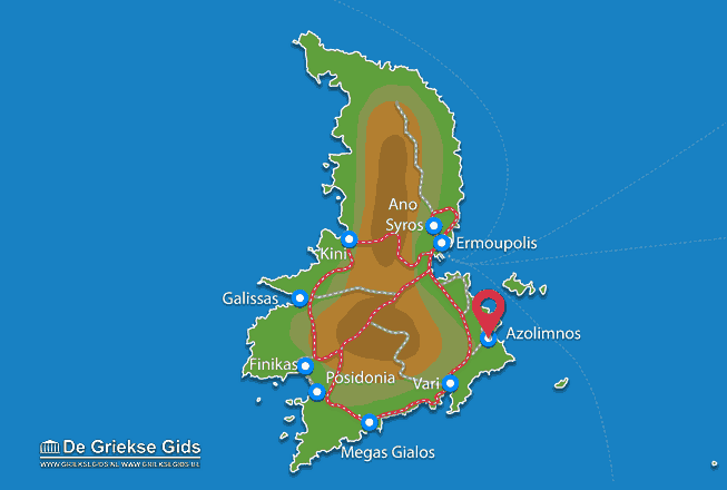 Waar ligt Azolimnos Waar ligt Syros