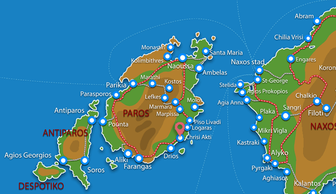 Kaart Poseidon of Paros