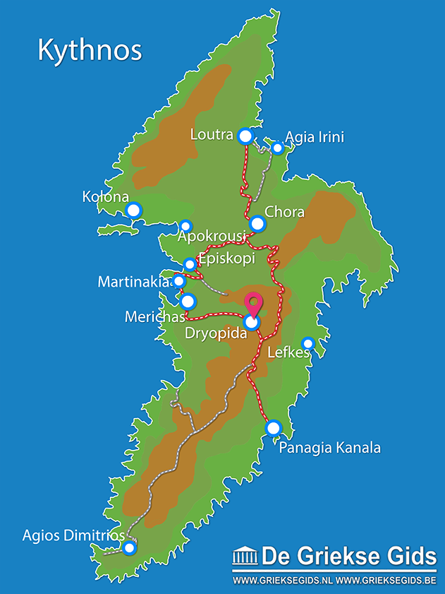 Waar ligt Dryopida Waar ligt Kythnos