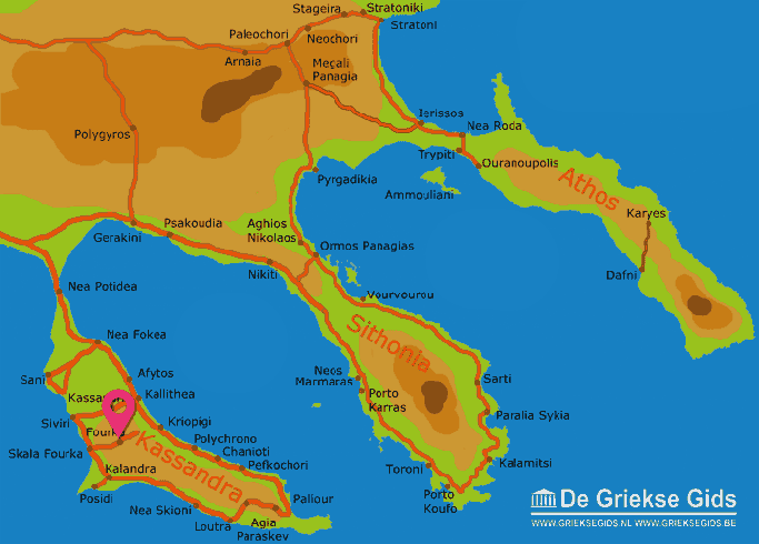 Waar ligt Fourka Waar ligt Chalkidiki