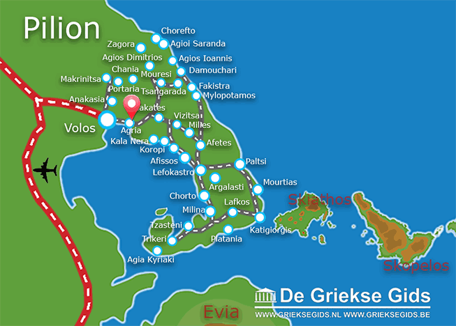 Waar ligt Agria Pilion Waar ligt Magnisia