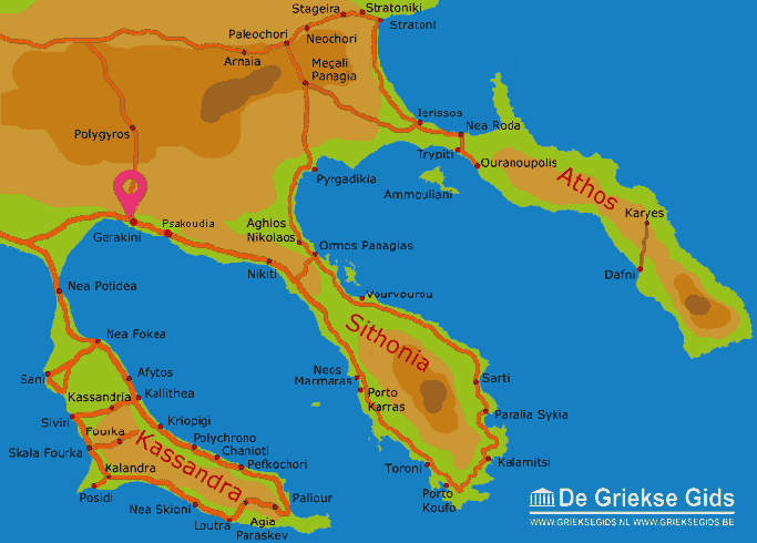 Waar ligt Gerakini Waar ligt Chalkidiki