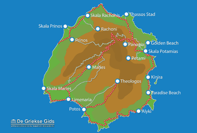 Waar ligt Kaart - landkaart  Waar ligt Thassos