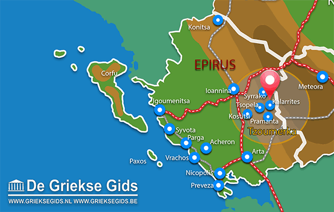 Waar ligt Kalarrites Waar ligt Ioannina