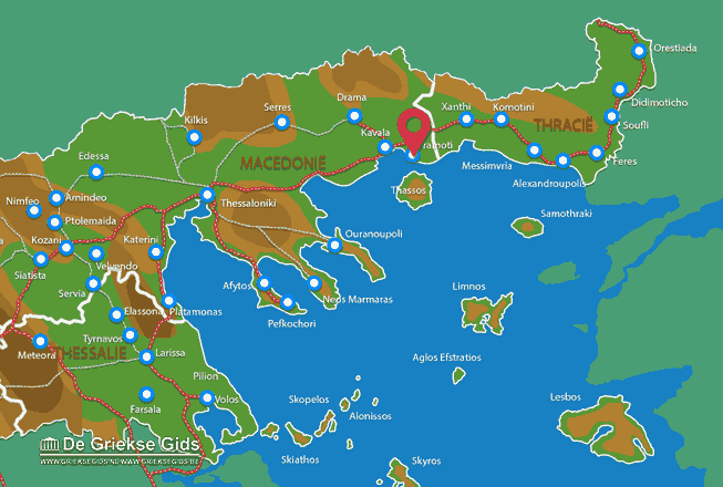 Waar ligt Kavala