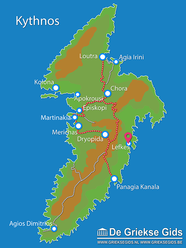 Waar ligt Lefkes Waar ligt Kythnos