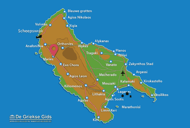 Waar ligt Maries Waar ligt Zakynthos