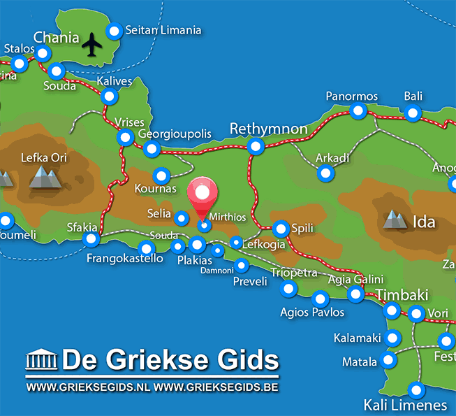 Waar ligt Rethymnon Kreta