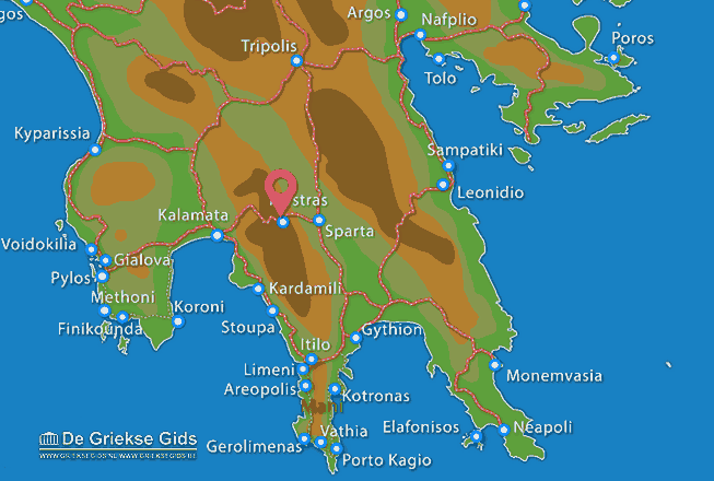 Waar ligt Mystras Waar ligt Lakonia