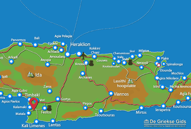 Waar ligt Pitsidia Waar ligt Heraklion Kreta