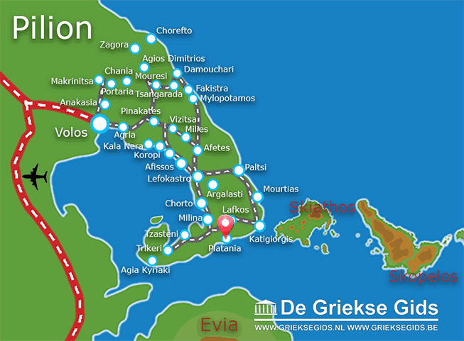 Waar ligt Platania Pilion Waar ligt Magnisia