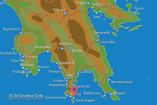 Waar ligt Porto Kagio Waar ligt Lakonia